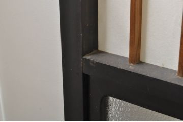 アンティーク建具　和モダンな空間づくりにおすすめなガラス入り障子戸4枚セット(引き戸、ガラス帯戸)(R-076387)