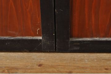 アンティーク建具　和モダンな空間づくりにおすすめなガラス入り障子戸4枚セット(引き戸、ガラス帯戸)(R-076387)