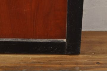 アンティーク建具　和モダンな空間づくりにおすすめなガラス入り障子戸4枚セット(引き戸、ガラス帯戸)(R-076387)