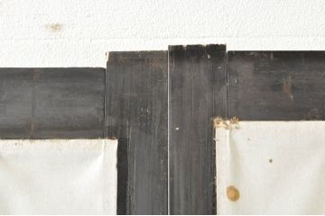 アンティーク建具　和モダンな空間づくりにおすすめなガラス入り障子戸4枚セット(引き戸、ガラス帯戸)(R-076387)