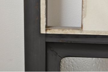 アンティーク建具　和モダンな空間づくりにおすすめなガラス入り障子戸4枚セット(引き戸、ガラス帯戸)(R-076387)