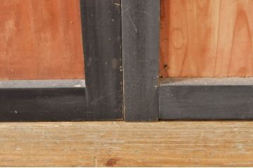 アンティーク建具　和モダンな空間づくりにおすすめなガラス入り障子戸4枚セット(引き戸、ガラス帯戸)(R-076387)