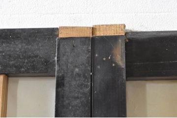 アンティーク建具　和モダンな空間づくりにおすすめなガラス入り障子戸2枚セット(引き戸、ガラス帯戸)(R-076388)