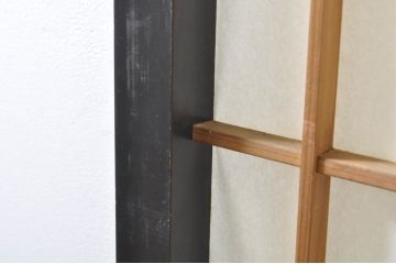 アンティーク建具　和モダンな空間づくりにおすすめなガラス入り障子戸2枚セット(引き戸、ガラス帯戸)(R-076388)