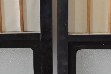 アンティーク建具　和モダンな空間づくりにおすすめなガラス入り障子戸2枚セット(引き戸、ガラス帯戸)(R-076388)