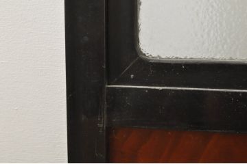 アンティーク建具　和モダンな空間づくりにおすすめなガラス入り障子戸2枚セット(引き戸、ガラス帯戸)(R-076388)