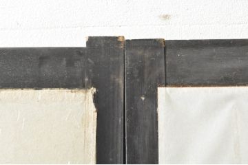 アンティーク建具　和モダンな空間づくりにおすすめなガラス入り障子戸2枚セット(引き戸、ガラス帯戸)(R-076388)