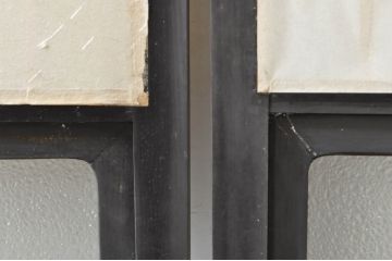 アンティーク建具　和モダンな空間づくりにおすすめなガラス入り障子戸2枚セット(引き戸、ガラス帯戸)(R-076388)
