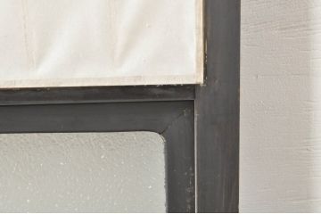 アンティーク建具　和モダンな空間づくりにおすすめなガラス入り障子戸2枚セット(引き戸、ガラス帯戸)(R-076388)