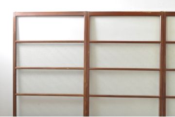アンティーク建具　ダイヤガラス入り　落ち着いた空間に合わせやすいレトロなガラス戸4枚セット(引き戸)(R-076389)