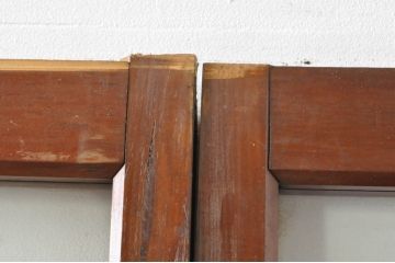 アンティーク建具　ダイヤガラス入り　落ち着いた空間に合わせやすいレトロなガラス戸4枚セット(引き戸)(R-076389)