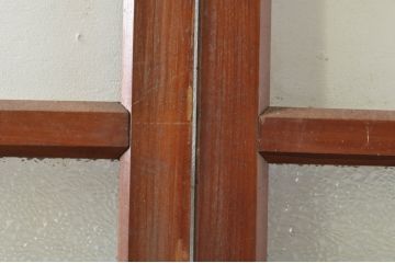 アンティーク建具　ダイヤガラス入り　落ち着いた空間に合わせやすいレトロなガラス戸4枚セット(引き戸)(R-076389)