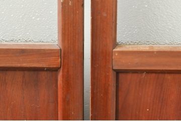 アンティーク建具　ダイヤガラス入り　落ち着いた空間に合わせやすいレトロなガラス戸4枚セット(引き戸)(R-076389)