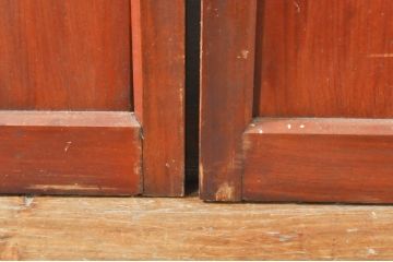 アンティーク建具　ダイヤガラス入り　落ち着いた空間に合わせやすいレトロなガラス戸4枚セット(引き戸)(R-076389)