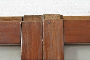 アンティーク建具　ダイヤガラス入り　落ち着いた空間に合わせやすいレトロなガラス戸4枚セット(引き戸)(R-076389)