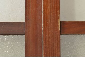 アンティーク建具　ダイヤガラス入り　落ち着いた空間に合わせやすいレトロなガラス戸4枚セット(引き戸)(R-076389)