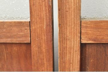 アンティーク建具　ダイヤガラス入り　落ち着いた空間に合わせやすいレトロなガラス戸4枚セット(引き戸)(R-076389)