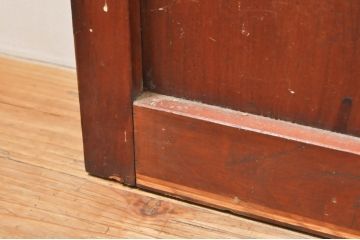 アンティーク建具　ダイヤガラス入り　落ち着いた空間に合わせやすいレトロなガラス戸4枚セット(引き戸)(R-076389)
