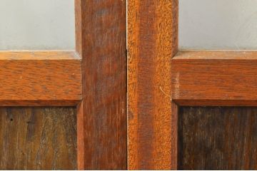 アンティーク建具　レトロな空間を演出するガラス戸4枚セット(引き戸)(R-076390)