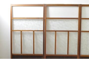 アンティーク建具　レトロな空間を演出するガラス戸4枚セット(引き戸)(R-076390)