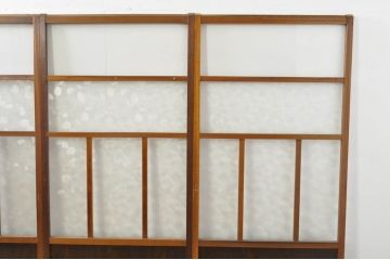 アンティーク建具　レトロな空間を演出するガラス戸4枚セット(引き戸)(R-076390)