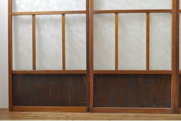 アンティーク建具　レトロな空間を演出するガラス戸4枚セット(引き戸)(R-076390)