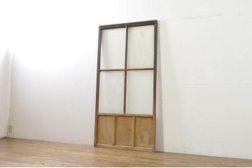 アンティーク建具　レトロな空間作りにおすすめなガラス戸1枚(引き戸)(R-076392)
