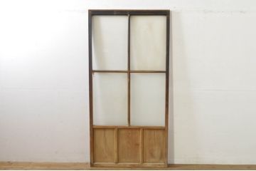 アンティーク建具　レトロな空間作りにおすすめなガラス戸1枚(引き戸)(R-076392)