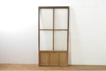 アンティーク建具　レトロな空間作りにおすすめなガラス戸1枚(引き戸)(R-076392)