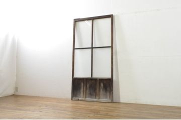 アンティーク建具　レトロな空間作りにおすすめなガラス戸1枚(引き戸)(R-076393)