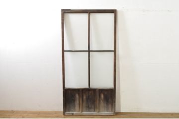 アンティーク建具　レトロな空間作りにおすすめなガラス戸1枚(引き戸)(R-076393)