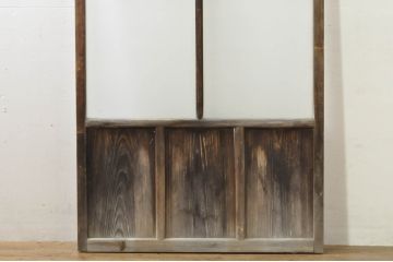 アンティーク建具　レトロな空間作りにおすすめなガラス戸1枚(引き戸)(R-076393)