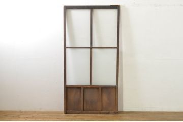 アンティーク建具　レトロな空間作りにおすすめなガラス戸1枚(引き戸)(R-076393)