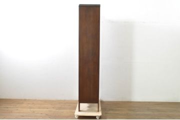 イギリスアンティーク　オーク材　丸鏡がアクセントのホールローブ(ワードローブ、洋服タンス、クローゼット、収納棚、戸棚、英国)(R-076394)