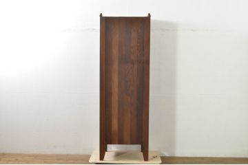 イギリスアンティーク　オーク材　丸鏡がアクセントのホールローブ(ワードローブ、洋服タンス、クローゼット、収納棚、戸棚、英国)(R-076394)