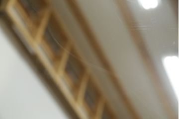 フランスビンテージ　真鍮(しんちゅう)フレームのシンプルなスタンドミラー(鏡、姿見、ヴィンテージ)(R-076399)