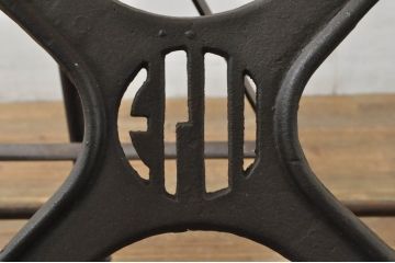 フランスアンティーク　アイアン　フランス製図学校E.P.D.Iのスツール付きフレンチ製図台(ワークテーブル、作業台、デスク、机、ドラフティングテーブル、在宅用、在宅ワーク用)(R-076406)