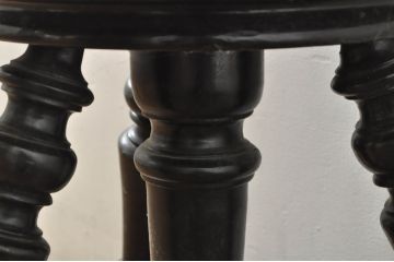 フランスアンティーク　クラシカルな挽き物脚のフレンチ回転スツール(ピアノスツール、丸椅子、イス、回転チェア)(R-076409)