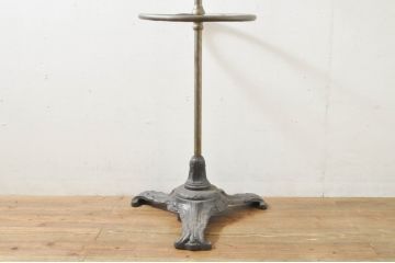 フランスアンティーク　希少!!　鋳物(いもの)ベースの真鍮(しんちゅう)製フレンチポールハンガー(ホールハンガー、コートハンガー、帽子掛け、店舗什器)(R-076410)