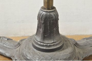 フランスアンティーク　希少!!　鋳物(いもの)ベースの真鍮(しんちゅう)製フレンチポールハンガー(ホールハンガー、コートハンガー、帽子掛け、店舗什器)(R-076410)