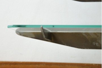 フランスビンテージ　大理石ベース　真鍮(しんちゅう)フレームの卓上フレンチディスプレイスタンド　(R-076411)