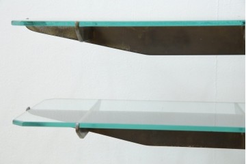 フランスビンテージ　大理石ベース　真鍮(しんちゅう)フレームの卓上フレンチディスプレイスタンド　(R-076411)