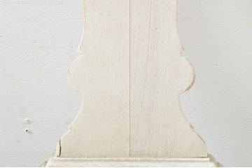 フランスアンティーク　ペイント　可愛らしい彫刻を施したフレンチダイニングチェア(椅子、イス、いす、アームレスチェア)(R-076412)