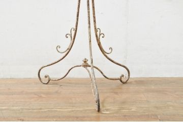 フランスアンティーク　ペンキのはげたフレンチプランタースタンド(花台、飾り台)(R-076413)