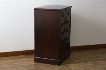 中古　筑後民芸　落ち着いた佇まいで和の雰囲気を引き立てる小箪笥(収納箪笥、整理箪笥、サイドチェスト、引き出し、和箪笥)(定価約17万円)(R-076417)