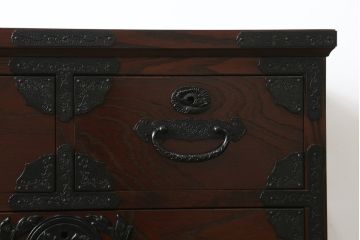 中古　筑後民芸　落ち着いた佇まいで和の雰囲気を引き立てる小箪笥(収納箪笥、整理箪笥、サイドチェスト、引き出し、和箪笥)(定価約17万円)(R-076417)