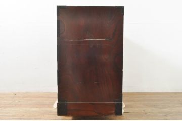 中古　欅産業　仙台民芸箪笥(仙台箪笥)　漆塗りの品のある佇まいが美しい衣装箪笥(引き出し、サイドチェスト、収納箪笥、和たんす)(R-076418)