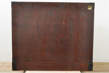 中古　欅産業　仙台民芸箪笥(仙台箪笥)　漆塗りの品のある佇まいが美しい衣装箪笥(引き出し、サイドチェスト、収納箪笥、和たんす)(R-076418)