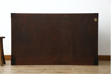 中古　仙台民芸箪笥(仙台箪笥)　欅産業　凝ったつくりの大振りの金具が目を惹く仙台箪笥サイドボード(サイドチェスト、ローチェスト、収納箪笥、衣装箪笥、引き出し)(R-076423)