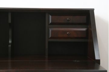 中古　北海道民芸家具　コンパクトで使い勝手の良いライティングビューロー(簿記机、ワークデスク、引き出し、サイドチェスト、在宅用、在宅ワーク用)(R-076426)
